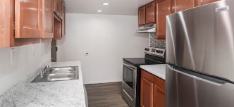 Modern kitchen at Colonial Crest Apartments